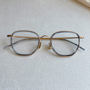 不规则适合圆脸大脸显瘦纯钛眼镜框架女stanceyramars眼镜旗舰店