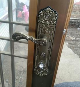 老式罗普斯金双开门锁执手门锁铝合金门锁防盗门锁青古铜色大门锁