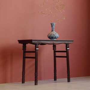 玉树堂血檀明式玄关小条案窄如意云纹翘头案靠墙仿古红木供桌