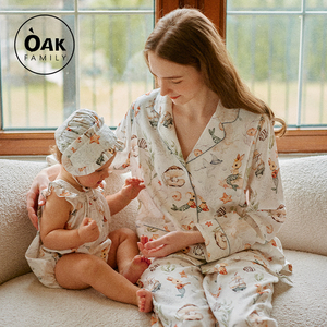 Oak Family孕妇妈妈月子服夏季薄款产后长袖居家服哺乳开襟睡衣女