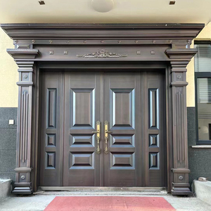 锌合金别墅大门双开门中式铜门农村自建房大门进户门乡村庭院大门
