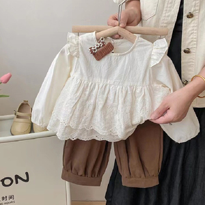 婴儿衣服春季纯棉女童洋气时髦童装分体套装1一3岁小女孩宝宝春装