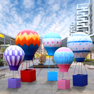 售楼部景区布置道具仿真热气球雕塑商场公园美陈展览开业爱心摆件