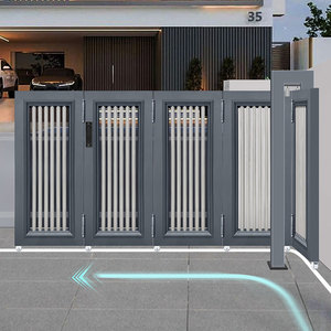 德国losdun罗仕盾智能庭院转弯门铝合金大门户外电动拐弯折叠移门