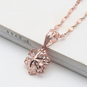 卡玛莎娜俄罗斯纯585紫金吊坠女镀14k玫瑰金新品彩金雪花项链女款