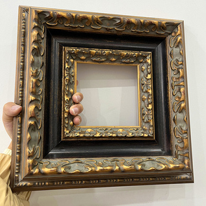 实木油画相框金色洛可可复古客厅艺术做旧雕花定制大尺寸装裱镜框