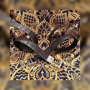 zilli泽利皮带整条没有拼接男士双面鳄鱼皮带