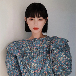 假发女短发夏季网红直发漫画刘海齐耳一刀切波波头修脸减龄全头套