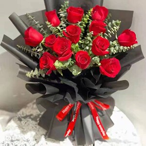 一束花送女朋友大连花店真花玫瑰向日癸花束鲜花同城速递生日表白