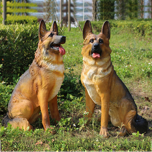 仿真狗狗摆件客厅落地雕塑户外庭院花园动物模型大型假狼狗玻璃钢