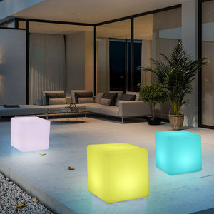 LED立方体灯户外活动发光椅酒会创意发光家具充电七彩方块发光凳