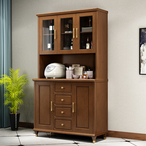 现代轻奢实木酒柜 客厅餐厅三门红酒柜靠墙单面展示储物高柜1.2米