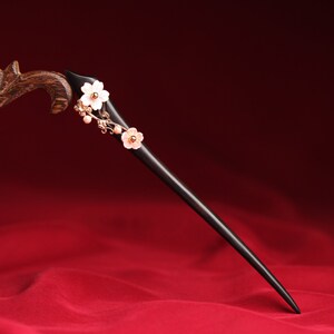 谭木匠凤凰涅磐黑檀木发簪女生女神节礼物古风簪子简约日常盘发步