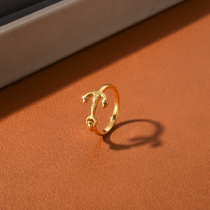凯旋门金船锚造型戒指法式轻奢小众简约高级设计感CE指环男女手饰