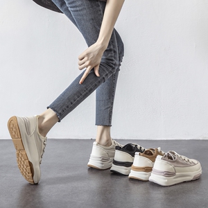 明熙动人巨显白「daily gtra」厚底网面透气小白鞋女夏季薄款ins