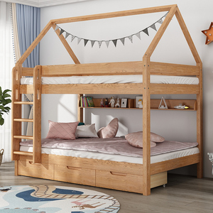 橡木全实木儿童上下床双层床多功能子母床双人上下铺小户型高低床