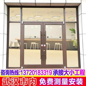 不锈钢地簧门肯德基门商铺门店面门办公室隔断墙钢化玻璃门高隔间