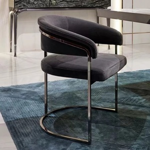 现代简约设计师椅子办公室家用书桌餐椅茶桌主人客人椅不锈钢椅子