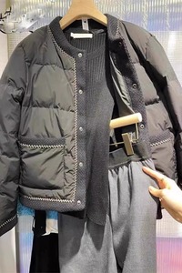 300斤胖mm特大码韩版圆领棉衣女冬季新款小香风面包服棉服外套ins