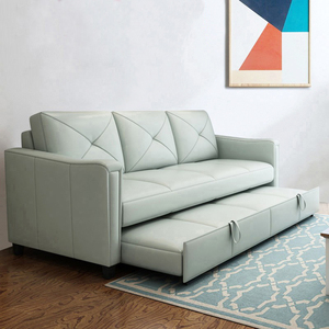 顾家家居真皮沙发床两用办公两用折叠客厅多功能头层牛皮梳化床推