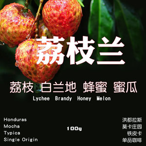 特芬雪 洪都拉斯 荔枝兰白兰地酒桶发酵处理精品咖啡豆黑咖啡