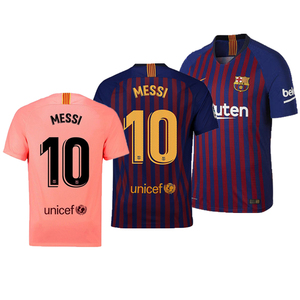 18-19赛季巴萨球衣主客场10号梅西足球服短袖球迷版巴萨罗那粉色