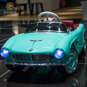 品牌宝马老爷车儿童电动汽车四轮宝宝超大号汽车遥控充电车可坐人