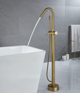 落地式浴缸龙头花洒 冷热全铜立式缸边龙头多功能洗澡淋浴龙头
