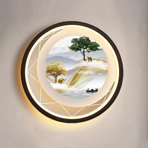 轻奢壁灯卧室2023新款客厅背景墙灯高端中式壁画灯创意装饰床头灯