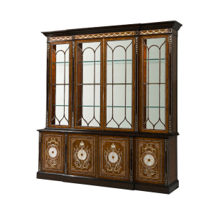 欧式亚历山大实木酒柜英式古典展示柜别墅大宅贝壳镶嵌书柜装饰柜