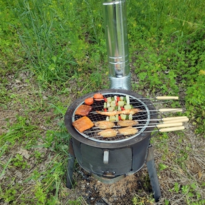 野炊锅灶柴火灶家用烧木柴户外柴火炉便携无烟烧柴火的炉灶网红