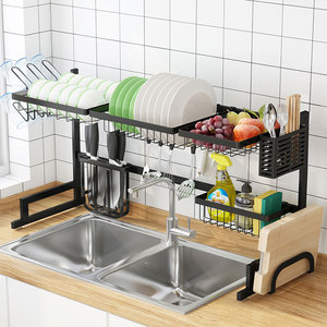 洗碗架沥水架304不锈钢厨房收纳水槽上方置物架台面放碗盘碗碟架