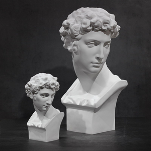 北欧人物树脂头像雕塑摆件小卫美第奇石膏像雕像酒店大厅装饰摆设