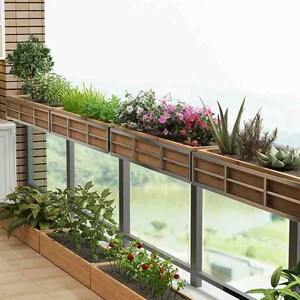 栏杆花槽防盗窗户外多肉铁艺护栏花箱实用阳台不锈钢悬挂式花架