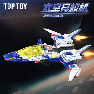 TOPTOY中国积木太空穿梭机军事机甲飞船益智颗粒玩具男孩礼物