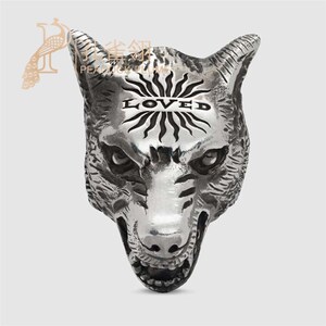 正品2019新款gucci/古奇经典狼头纯银戒指 476902 j8400 0811