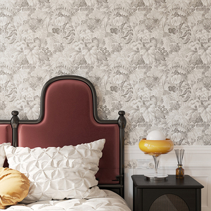 网红法式复古墙纸客厅电视壁纸主卧床头背景墙布无缝全屋美式壁画