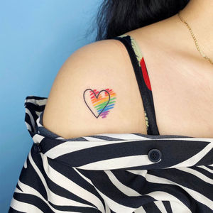 metz纹身贴防水持久男女仿真文身锁骨性感可爱彩虹爱心贴纸ins风