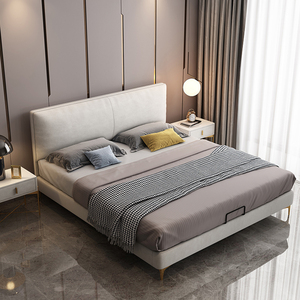 索菲亚北欧免洗科技布艺床1.8米双人床现代简约小户型轻奢主卧婚