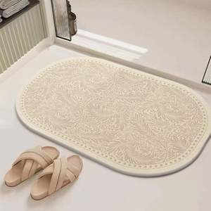 轻奢高级感硅藻土吸水速干卫生间脚垫厕所垫子浴室硬硅藻泥地垫
