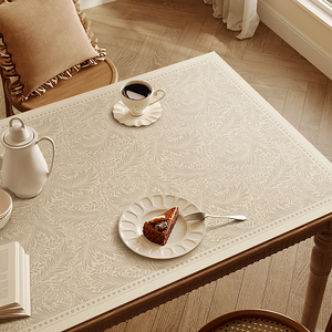 法式复古轻奢高级感餐桌布防水防油免洗PVC隔热耐烫桌面保护桌垫