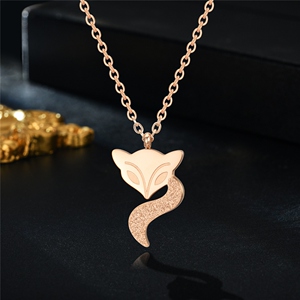 小狐狸项链玫瑰金