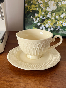 小众设计感咖啡杯碟套装陶瓷女士精致高颜值拿铁杯英国下午茶餐具