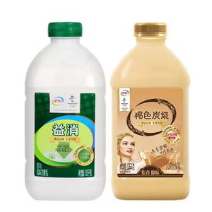 伊利益消炭烧酸奶1050g*2/4瓶 大瓶装 焦香原味 营养风味发酵乳