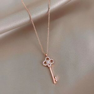 爱心钥匙项链女锁骨链ins冷淡风韩版简约网红吊坠气质轻奢小众