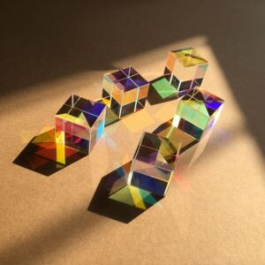 合色分光光学玻璃学生用三棱镜光之立方合色摄影长短大小七色彩虹