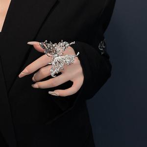 大蝴蝶食指夸张戒指女时尚设计高级感冷淡风装饰独特食指戒个性潮