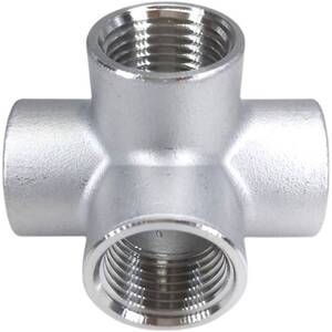 304不锈钢立体四通拐角水管配件衣货架墙角内丝直角接头4分6分1寸