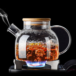 耐高温可加热花茶煮茶壶加厚家用大容量玻璃烧水壶透明火养身单壶