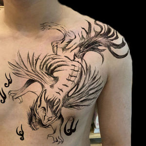 老九门纹身贴盗墓笔记张大佛爷不反光穷奇同款前胸纹身贴防水防汗